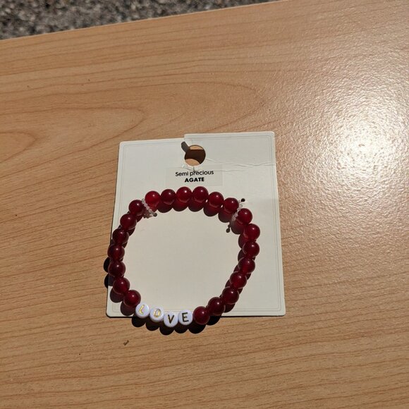 Other - Agate Beads Elastic Love Bracelet NWT - Unisex